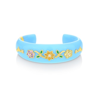 Paul Morelli 18k Yellow Gold 0.12cttw Diamond and Gemstone Wild Child Flower Midi Cuff Paul Morelli 18k Yellow Gold 0.12cttw Diamond and Gemstone Wild Child Flower Midi Cuff