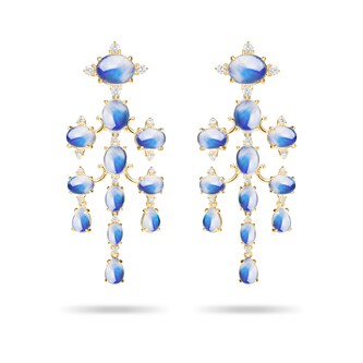 Paul Morelli 18k Yellow Gold 1.11cttw Diamond and Moonstone Chandelier Earrings Paul Morelli 18k Yellow Gold 1.11cttw Diamond and Moonstone Chandelier Earrings