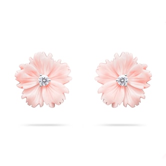 Paul Morelli 18k White Gold 0.30cttw Diamond and Conch Posy Stud Earrings Paul Morelli 18k White Gold 0.30cttw Diamond and Conch Posy Stud Earrings