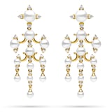 Paul Morelli 18k Yellow Gold 0.71cttw Diamond and Pearl Tiered Dangle Earrings