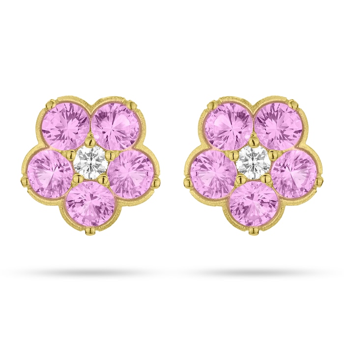 Paul Morelli 18k Yellow Gold 0.20cttw Diamond and 2.79cttw Sapphire Wild Child Earrings