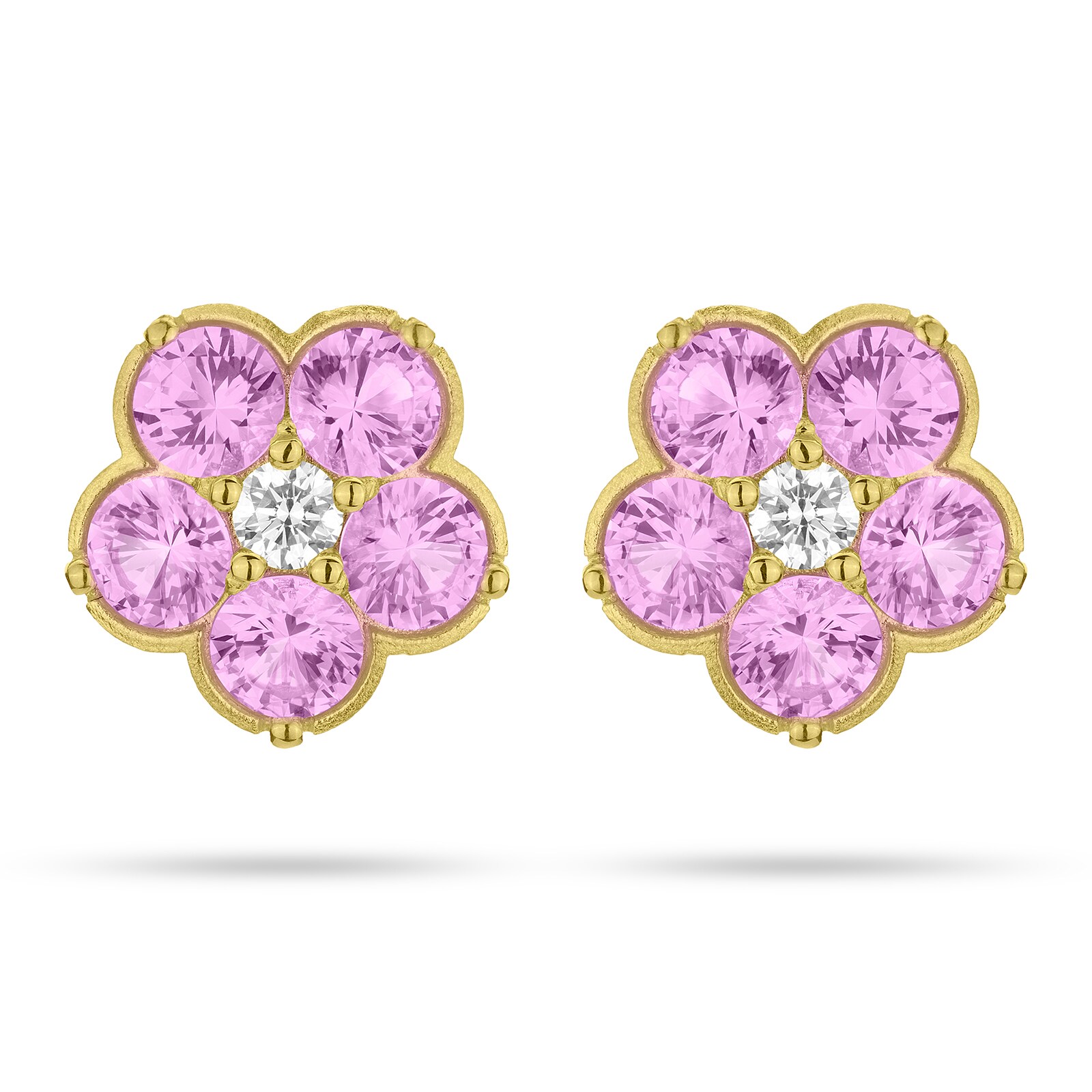 Paul Morelli 18k Yellow Gold 0.20cttw Diamond and 2.79cttw Sapphire Wild Child Earrings