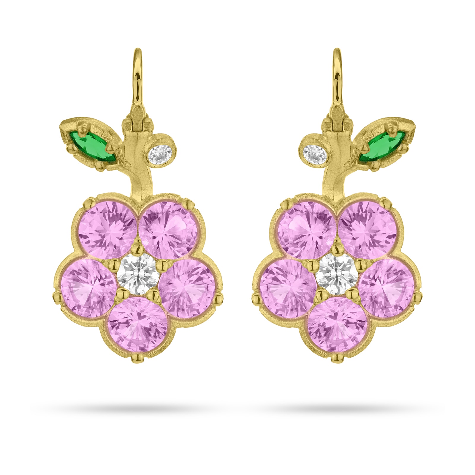 Paul Morelli 18k Yellow Gold 0.33cttw Diamond and 4.07cttw Sapphire Wild Child Drop Earrings