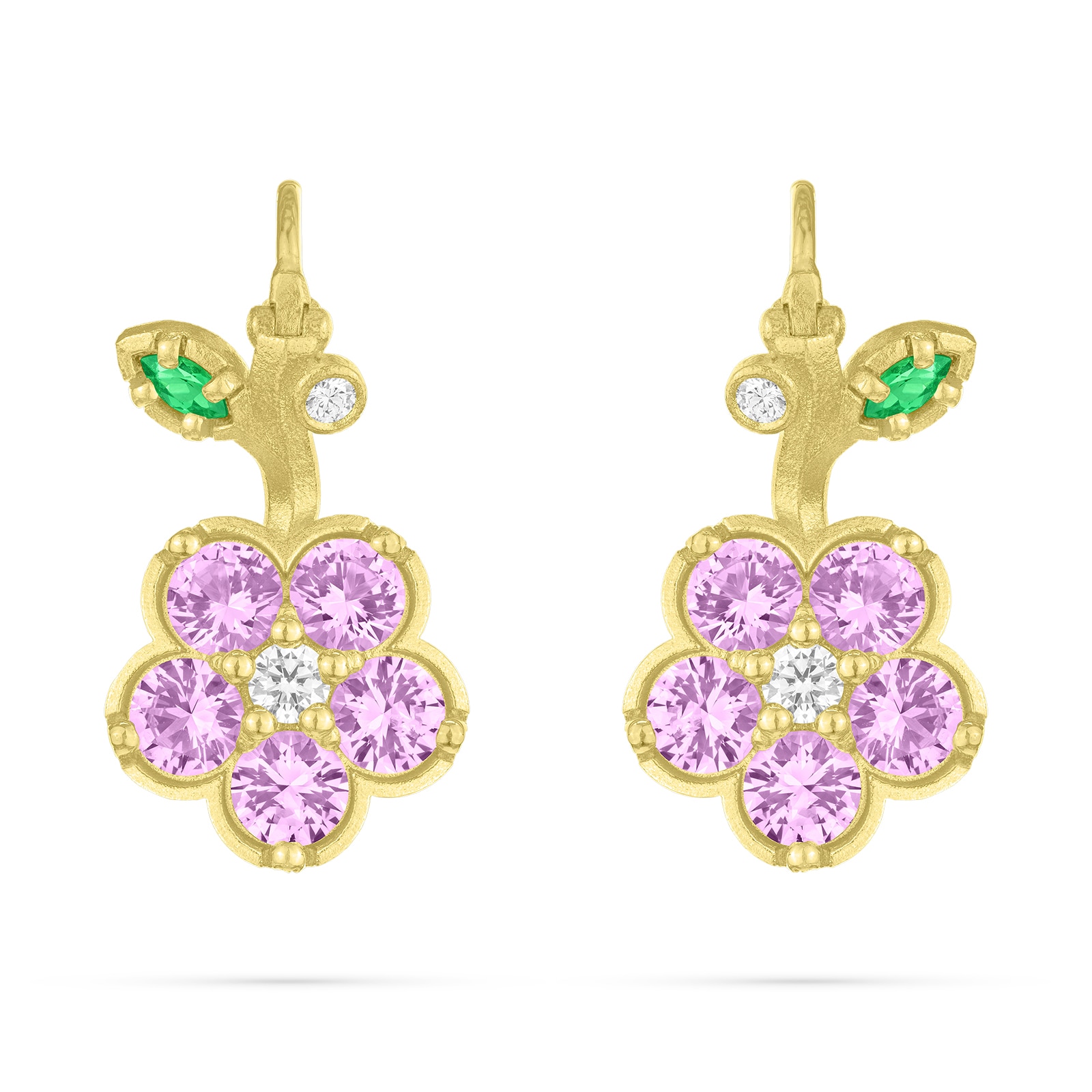 Paul Morelli 18k Yellow Gold 0.16cttw Diamond and 2.00cttw Sapphire Wild Child Drop Earrings