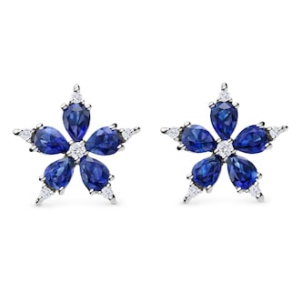 Paul Morelli 18K White Gold 0.15cttw Diamond and 1.80cttw Sapphire Stellanise Earrings Paul Morelli 18K White Gold 0.15cttw Diamond and 1.80cttw Sapphire Stellanise Earrings