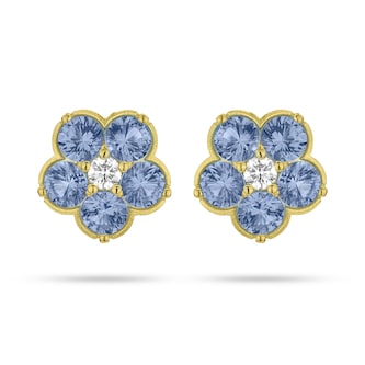 Paul Morelli 18k Yellow Gold 0.20cttw Diamond and 2.81cttw Sapphire Wild Child Earrings 12mm Paul Morelli 18k Yellow Gold 0.20cttw Diamond and 2.81cttw Sapphire Wild Child Earrings 12mm