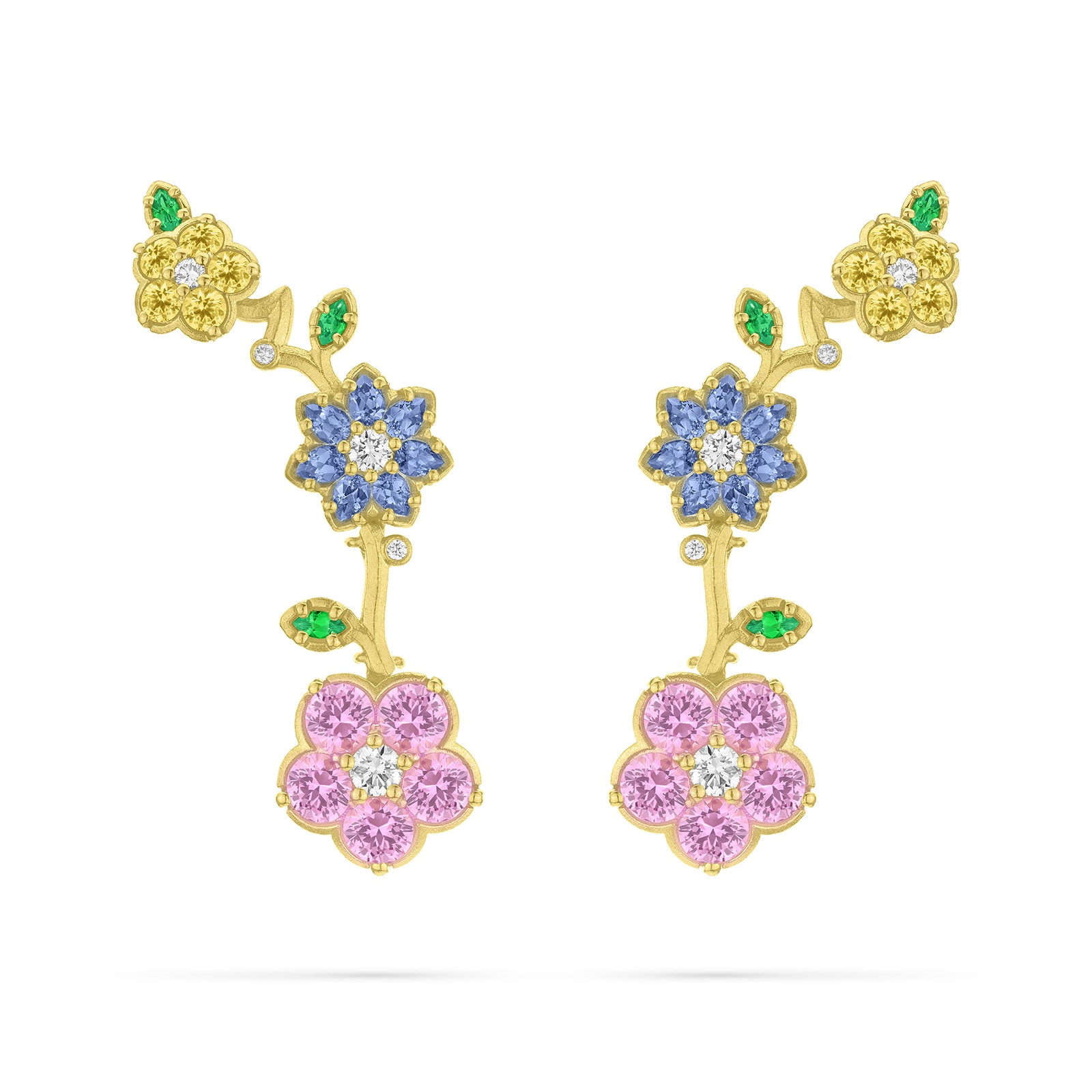 Paul Morelli 18k Yellow Gold 0.41cttw Diamond and 4.55cttw Sapphire Wild Child Earrings Paul Morelli 18k Yellow Gold 0.41cttw Diamond and 4.55cttw Sapphire Wild Child Earrings