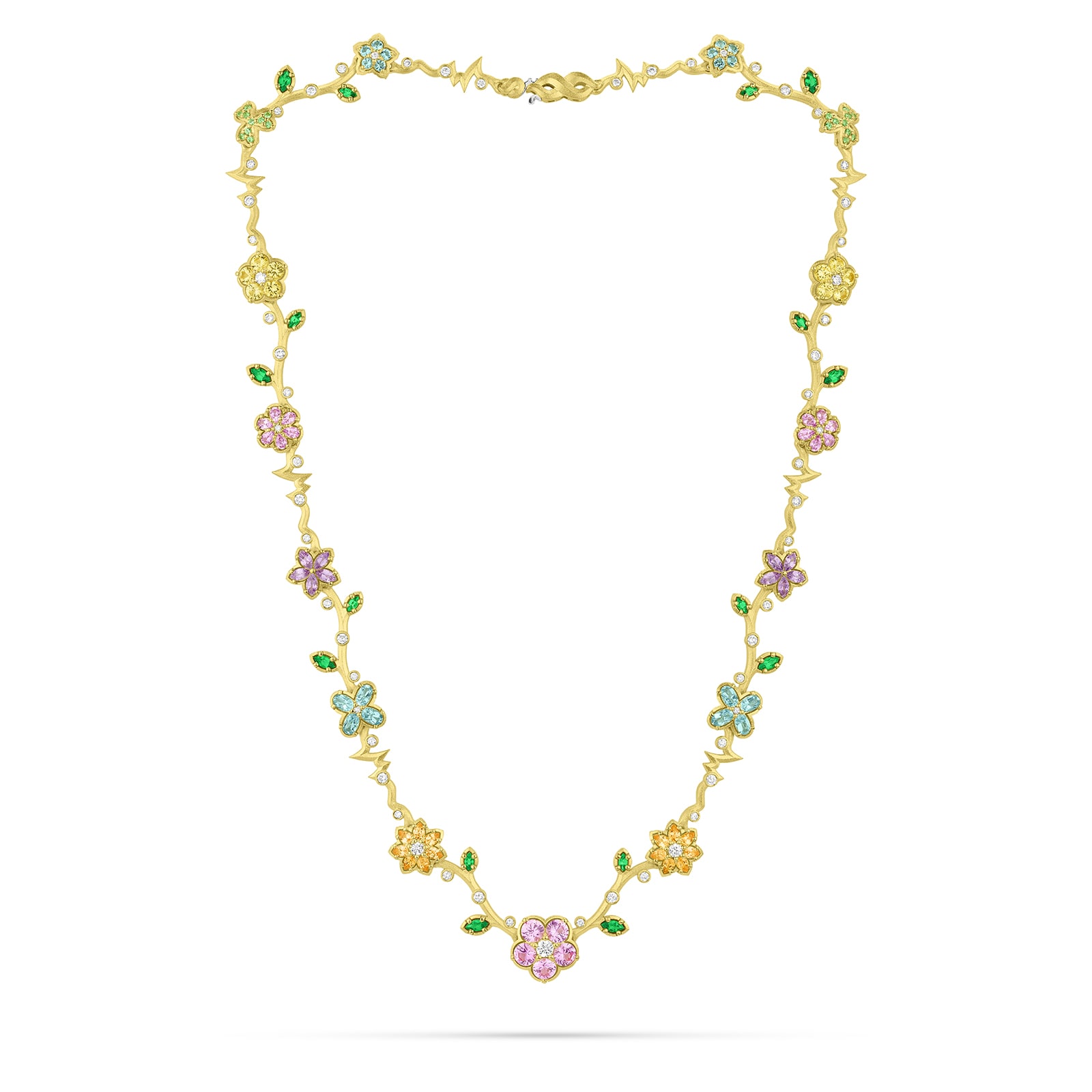 Paul Morelli 18k Yellow Gold 1.29cttw Diamond and Multistone Wild Child Necklace 17" Paul Morelli 18k Yellow Gold 1.29cttw Diamond and Multistone Wild Child Necklace 17"