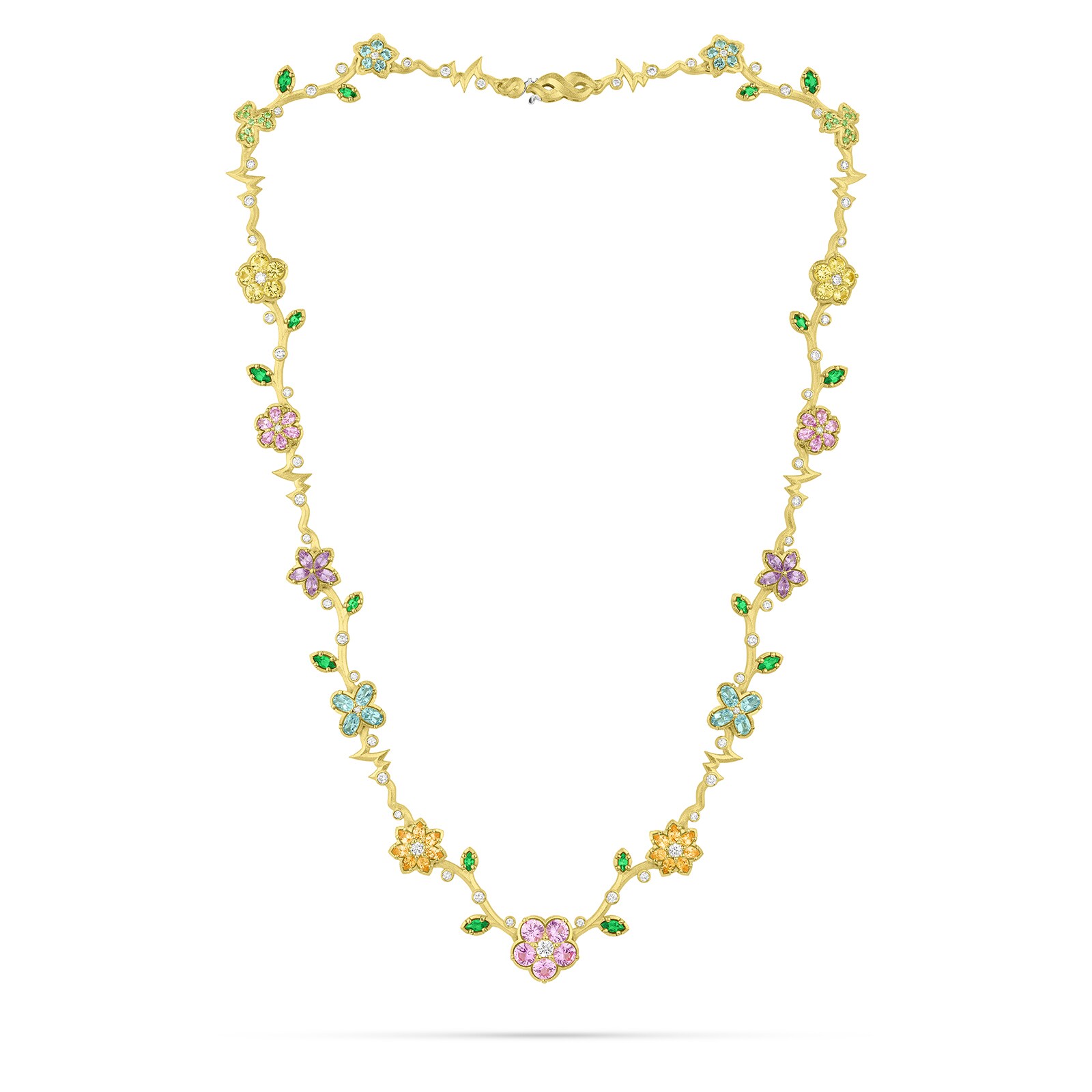 Paul Morelli 18k Yellow Gold 1.29cttw Diamond and Multistone Wild Child Necklace 17"