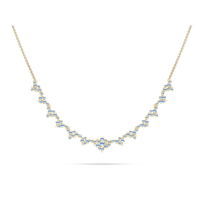 Paul Morelli 18k Yellow Gold 0.38cttw Diamond and Moonstone Bubble Necklace 18"