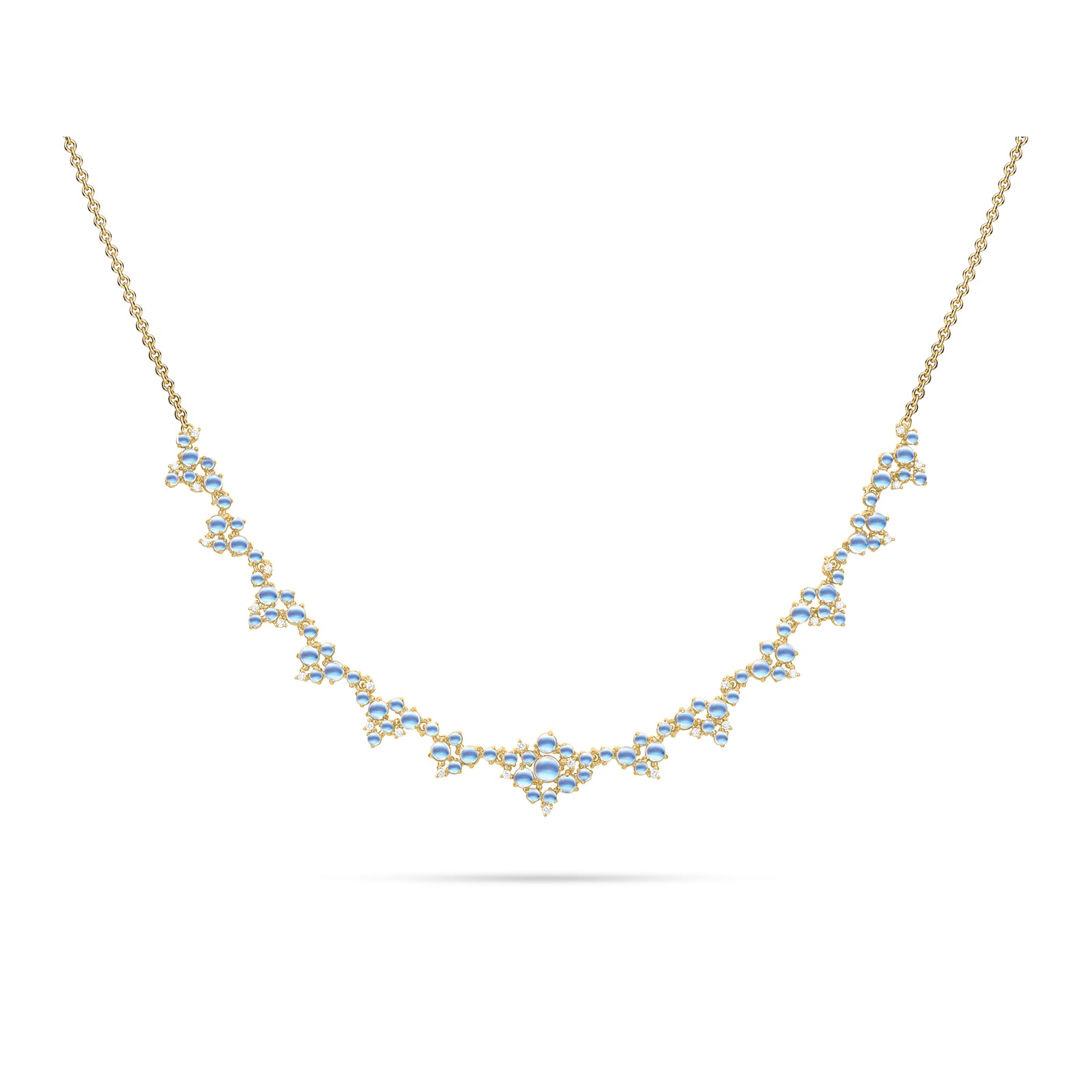 Paul Morelli 18k Yellow Gold 0.38cttw Diamond and Moonstone Bubble Necklace 18"