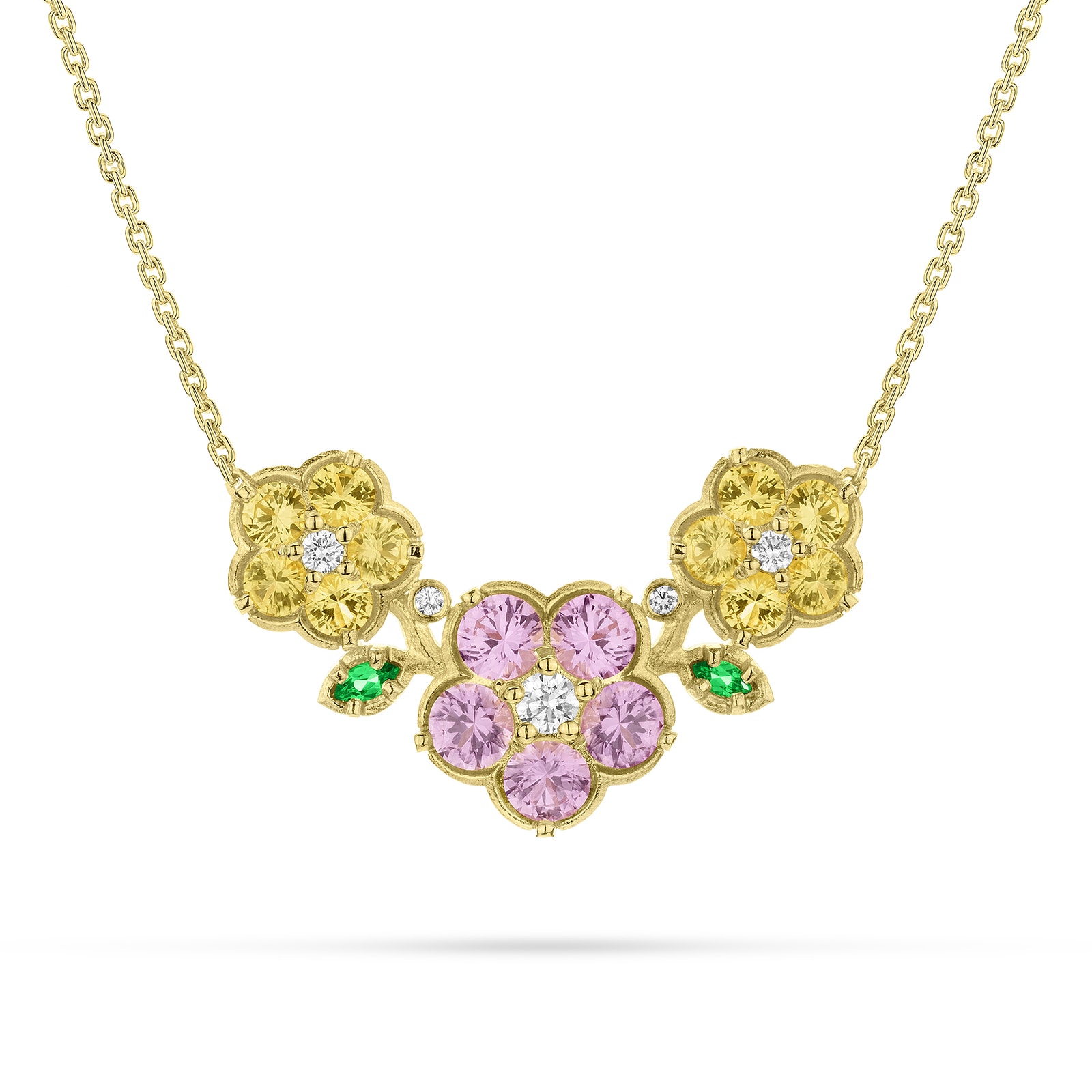 Paul Morelli 18k Yellow gold with 0.20cttw Diamond and 2.72cttw Sapphire Cluster Pendant Paul Morelli 18k Yellow gold with 0.20cttw Diamond and 2.72cttw Sapphire Cluster Pendant