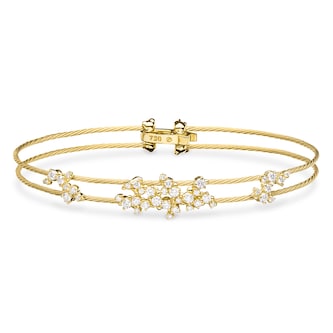 Paul Morelli 18k Yellow Gold 0.96cttw Diamond Confetti Double Wire Bracelet Paul Morelli 18k Yellow Gold 0.96cttw Diamond Confetti Double Wire Bracelet