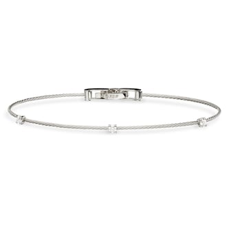 Paul Morelli 18k White Gold 0.18cttw 3 Diamond Single Unity Wire Bracelet Paul Morelli 18k White Gold 0.18cttw 3 Diamond Single Unity Wire Bracelet