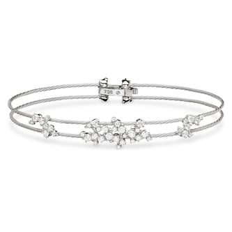 Paul Morelli 18k White Gold 0.96cttw Diamond Confetti Double Wire Bracelet Paul Morelli 18k White Gold 0.96cttw Diamond Confetti Double Wire Bracelet