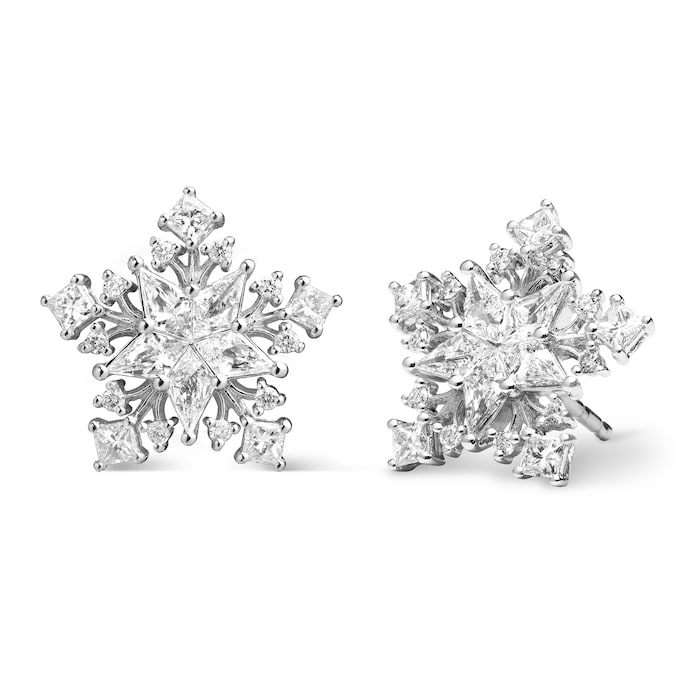 Paul Morelli 18k White Gold 1.60cttw Diamond Mixed Cut Star Stud Earrings