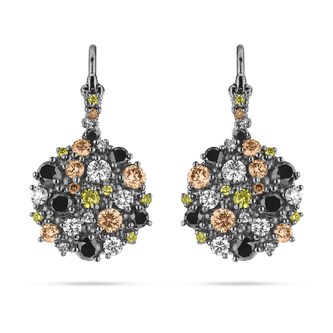 Paul Morelli 18k Black Gold 1.81cttw Mix Color Diamond Confetti Dangle Earrings