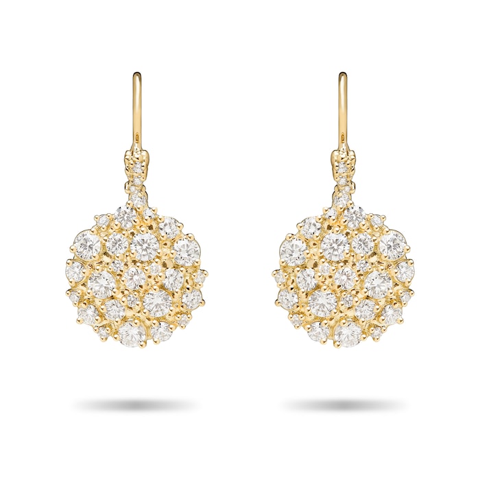 Paul Morelli 18k Yellow Gold 1.65cttw Diamond Confetti Circle Dangle Earrings