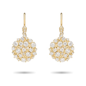 Paul Morelli 18k Yellow Gold 1.65cttw Diamond Confetti Circle Dangle Earrings
