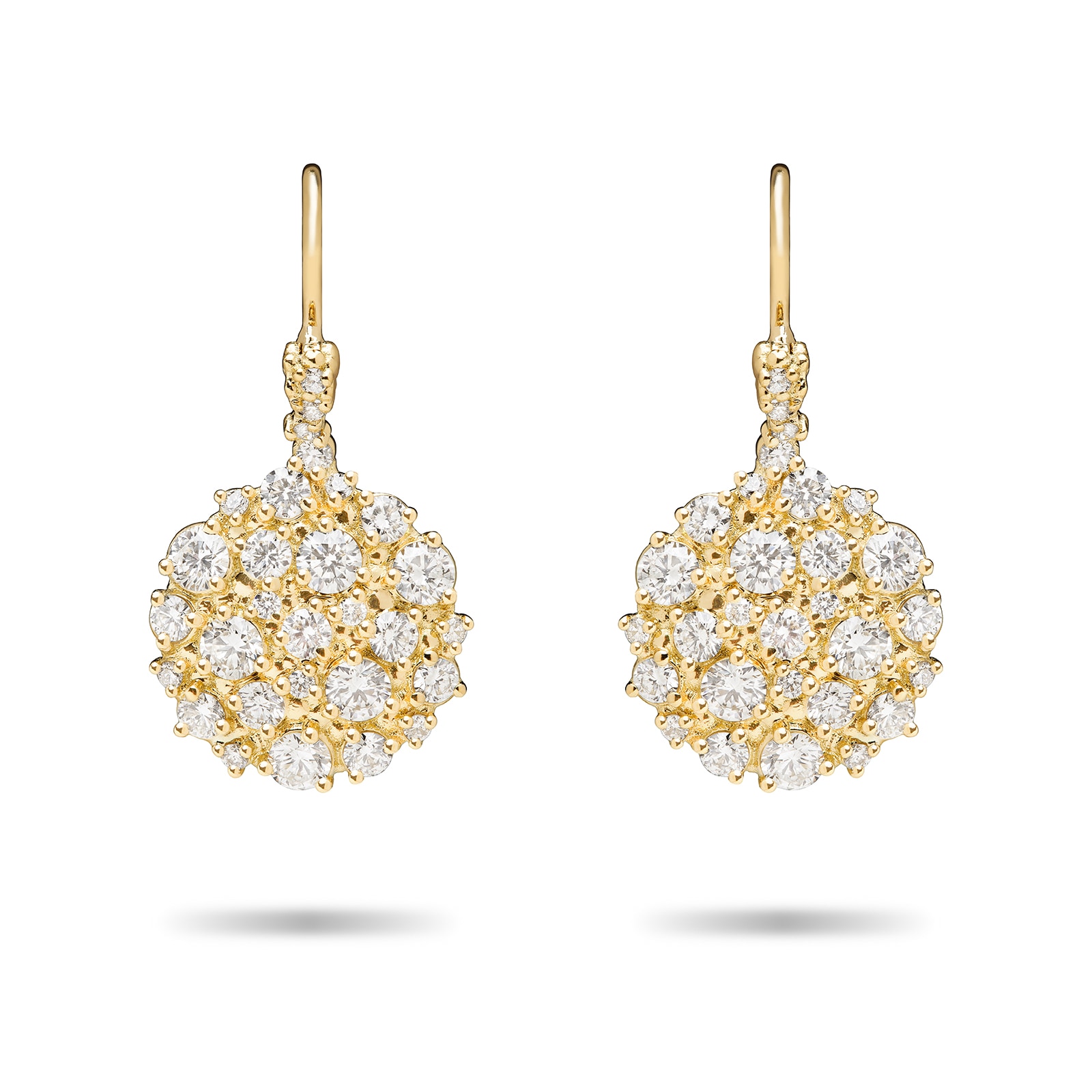 Paul Morelli 18k Yellow Gold 1.65cttw Diamond Confetti Circle Dangle Earrings