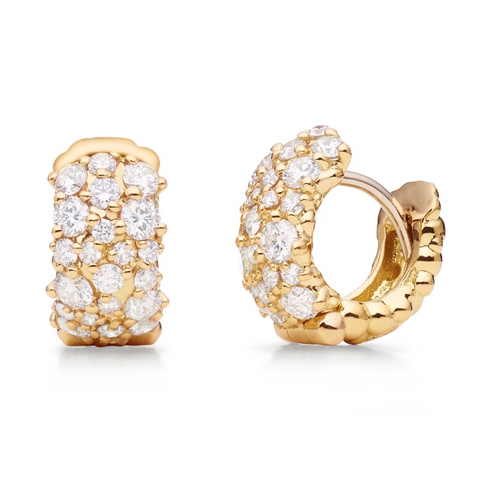 Paul Morelli 18k Yellow Gold 0.93cttw Diamond Small Confetti Snap Hoop Earrings