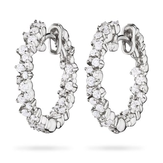 Paul Morelli 18k White Gold 0.91cttw Diamond 15mm Small Confetti Hoop Earrings