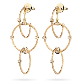 Paul Morelli 18k Yellow Gold 0.16cttw Diamond Triple Unity Rain 3 Drop Chain Earrings Paul Morelli 18k Yellow Gold 0.16cttw Diamond Triple Unity Rain 3 Drop Chain Earrings