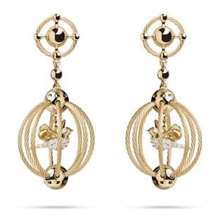 Paul Morelli 18k Yellow Gold 0.31cttw Diamond Bird Cage Drop Earrings