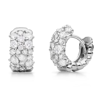 Paul Morelli 18k White Gold 0.93cttw Diamond Small Confetti Snap Hoop Earrings Paul Morelli 18k White Gold 0.93cttw Diamond Small Confetti Snap Hoop Earrings