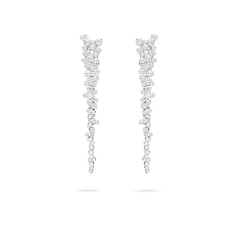 Paul Morelli 18k White Gold 2.66cttw Diamond Confetti Drop Earrings Paul Morelli 18k White Gold 2.66cttw Diamond Confetti Drop Earrings
