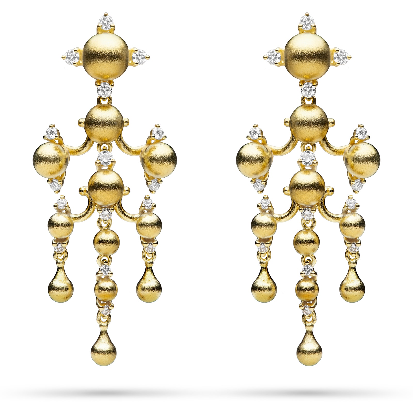 Golden Sequence Drop Earrings by Paul Morelli