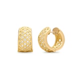 Paul Morelli 18k Yellow Gold 0.73cttw Diamond Spiral Mesh Snap Hoop Earrings