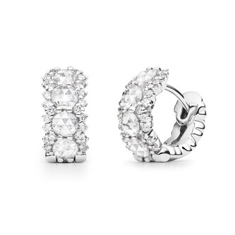 Paul Morelli 18k White Gold 0.76cttw Rose Cut Diamond Small Snap Hoop Earrings Paul Morelli 18k White Gold 0.76cttw Rose Cut Diamond Small Snap Hoop Earrings