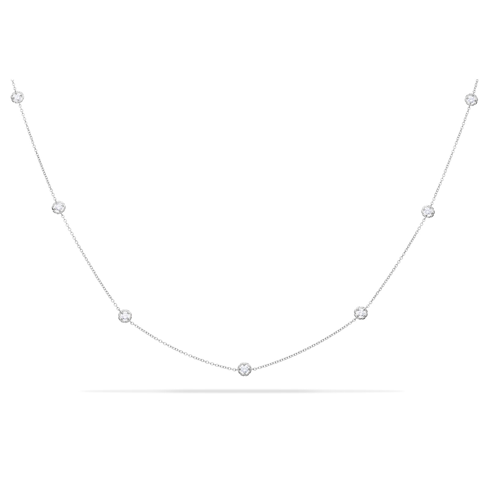 Paul Morelli 18k White Gold 0.54cttw Diamond 9 Round Stone Chain Necklace 16"