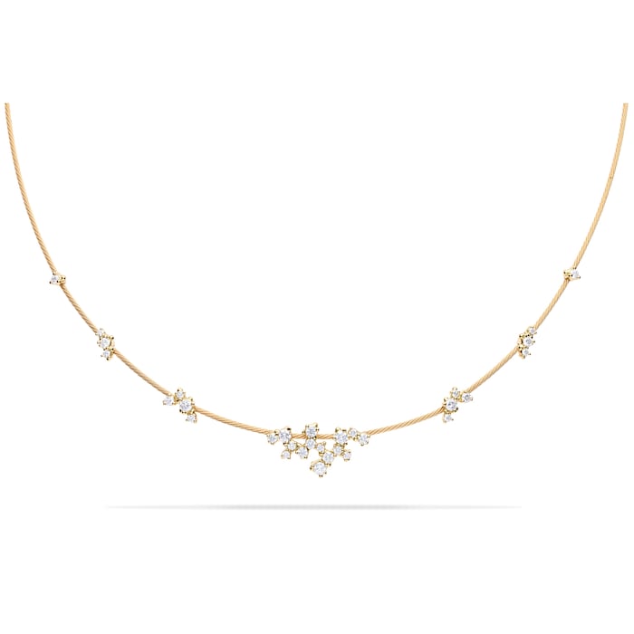 Paul Morelli 18k Yellow Gold 1.23cttw Diamond Single Unity Confetti Necklace 16"