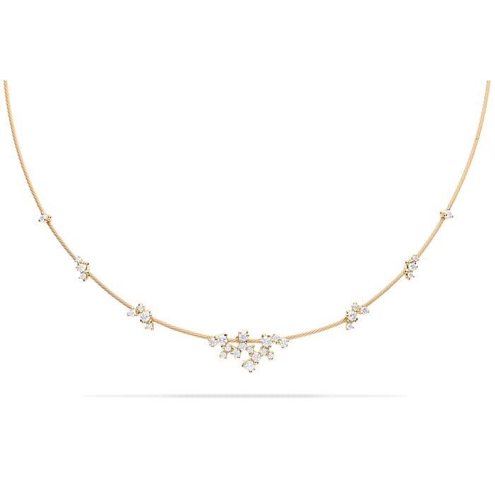 Paul Morelli 18k Yellow Gold 1.23cttw Diamond Single Unity Confetti Necklace 16"