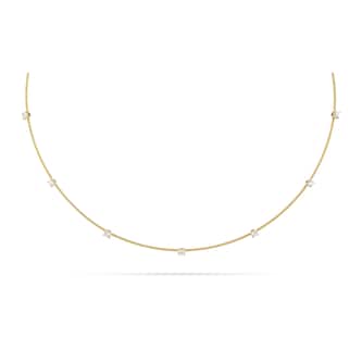 Paul Morelli 18k Yellow Gold 0.70cttw 7 Diamond Single Unity Wire Necklace 16" Paul Morelli 18k Yellow Gold 0.70cttw 7 Diamond Single Unity Wire Necklace 16"