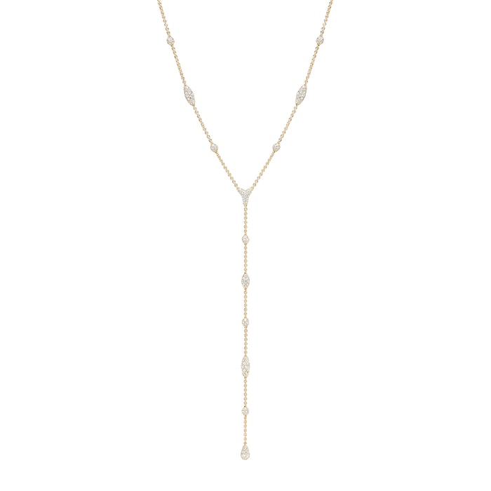 Paul Morelli 18k Yellow Gold 3.59cttw Diamond Mini Pipette Lariat Necklace