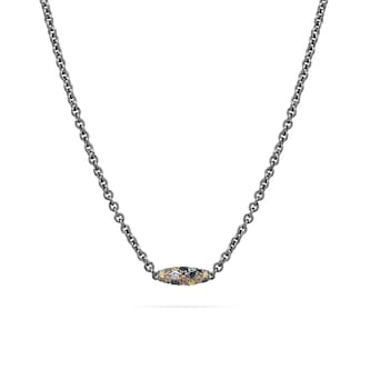 Paul Morelli 18k Black Gold 1.24cttw Mixed Color Diamond Single Pipette Necklace 18" Paul Morelli 18k Black Gold 1.24cttw Mixed Color Diamond Single Pipette Necklace 18"
