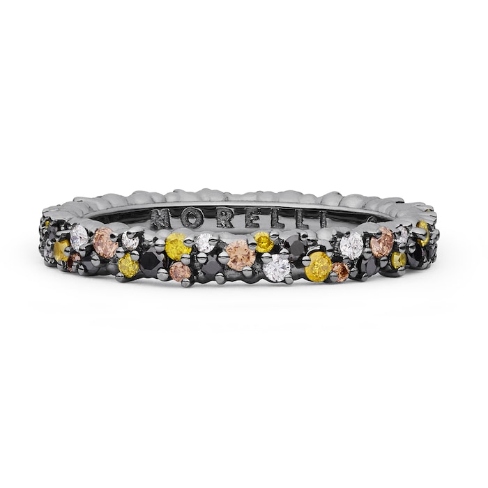 Paul Morelli 18k Black Gold 0.73cttw Mixed Color Diamond 3mm Confetti Band