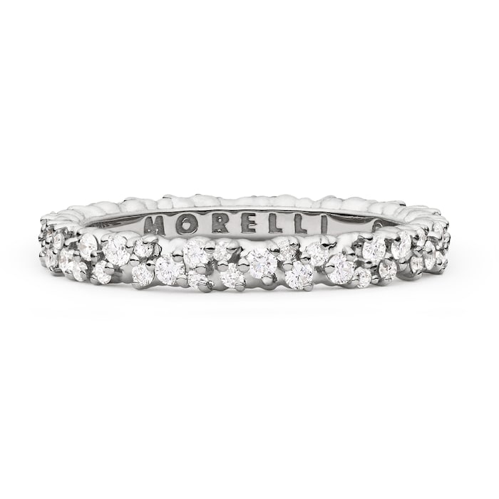 Paul Morelli 18k White Gold 0.73cttw Diamond 3mm Confetti Band