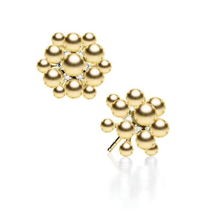 Paul Morelli 18k Yellow Gold 0.15cttw Diamond Golden Orbit Stud Earrings