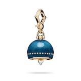 Paul Morelli 18k Yellow Gold Meditation Bells Teal Enamel Bell Charm 14mm