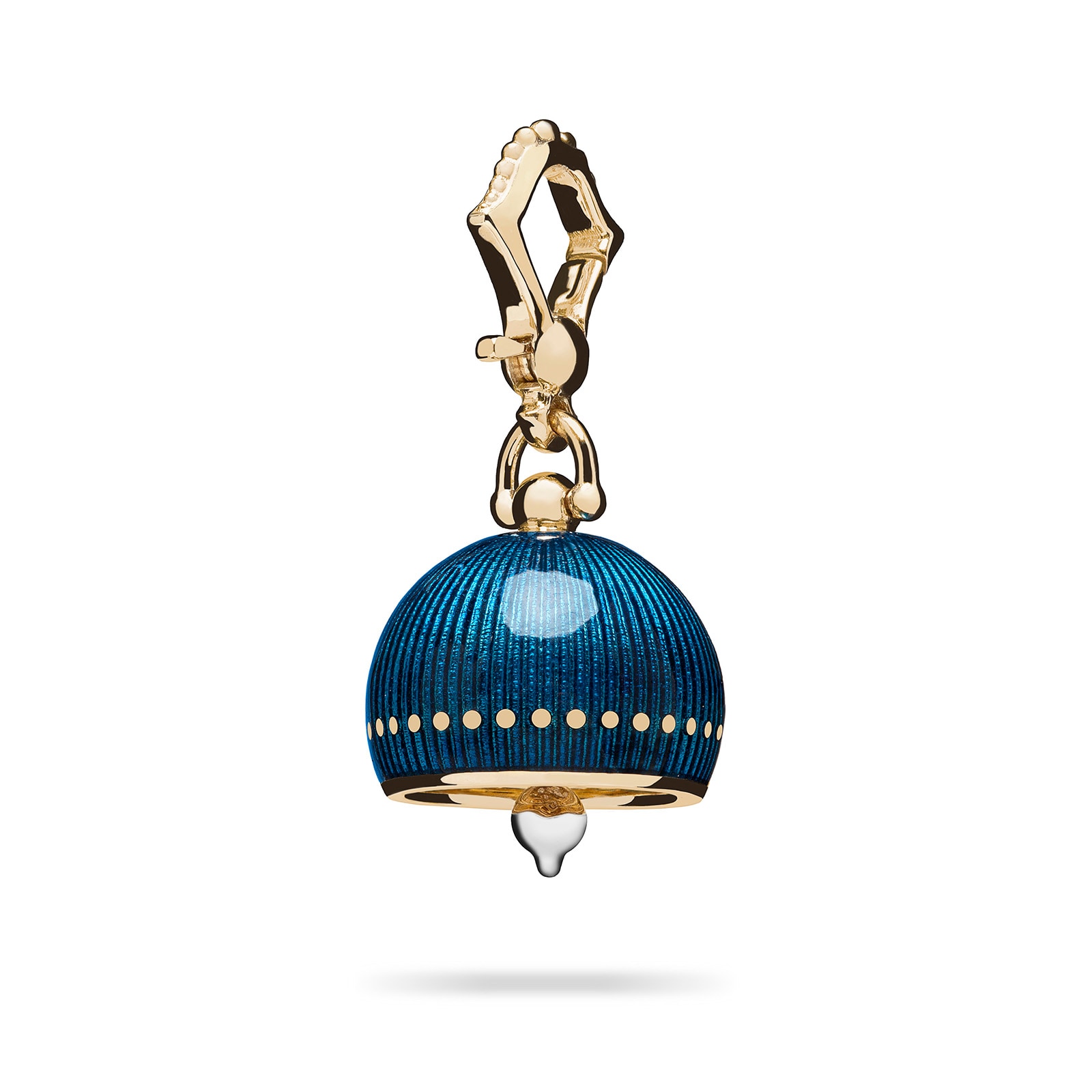 Paul Morelli 18k Yellow Gold Meditation Bells Teal Enamel Bell Charm 14mm