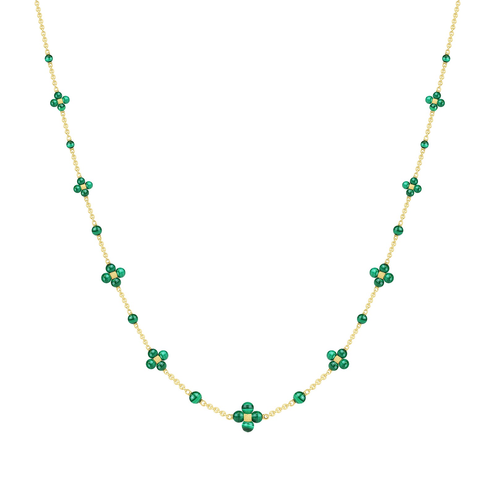 Paul Morelli 18k Yellow Gold 53.48cttw Malachite Squence Necklace 24"
