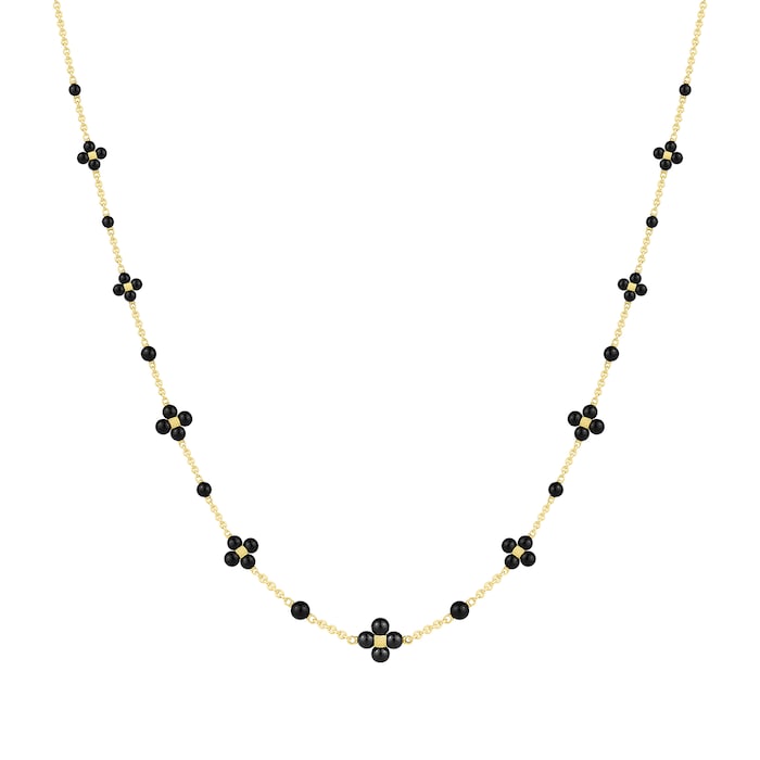 Paul Morelli 18k Yellow Gold 49.97cttw Black Onyx Squence Necklace 24"