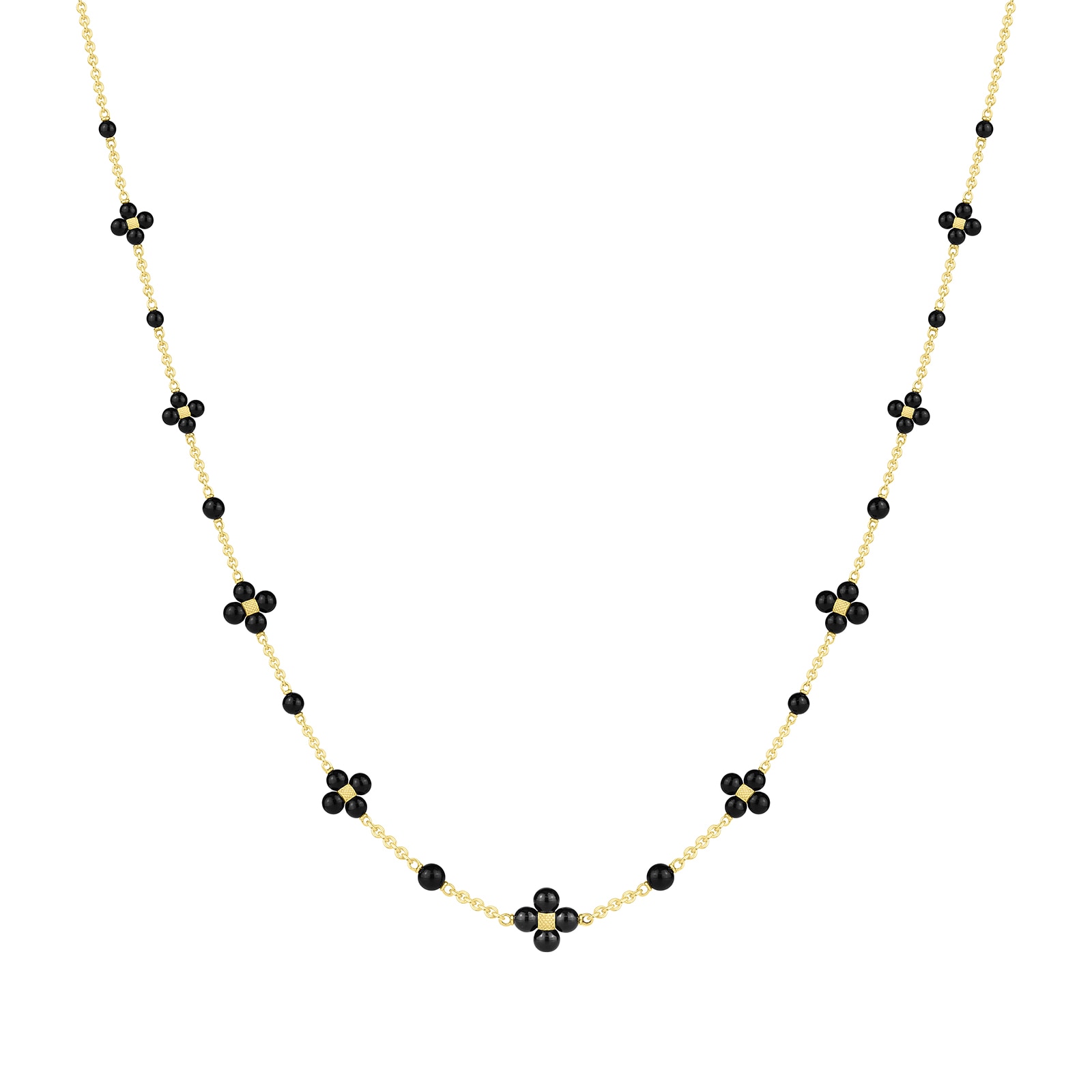 Paul Morelli 18k Yellow Gold 49.97cttw Black Onyx Squence Necklace 24"