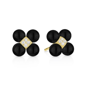 Paul Morelli 18k Yellow Gold 0.11cttw Diamond and Black Onyx Stud Earrings Paul Morelli 18k Yellow Gold 0.11cttw Diamond and Black Onyx Stud Earrings