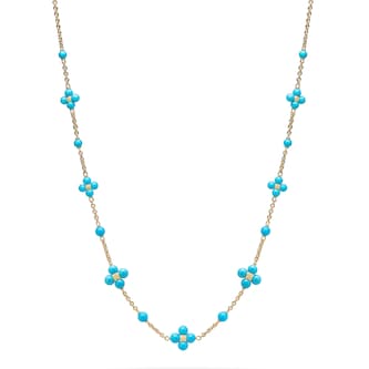 Paul Morelli 18k Yellow Gold 22.73cttw Turquoise Sequence Necklace 18"