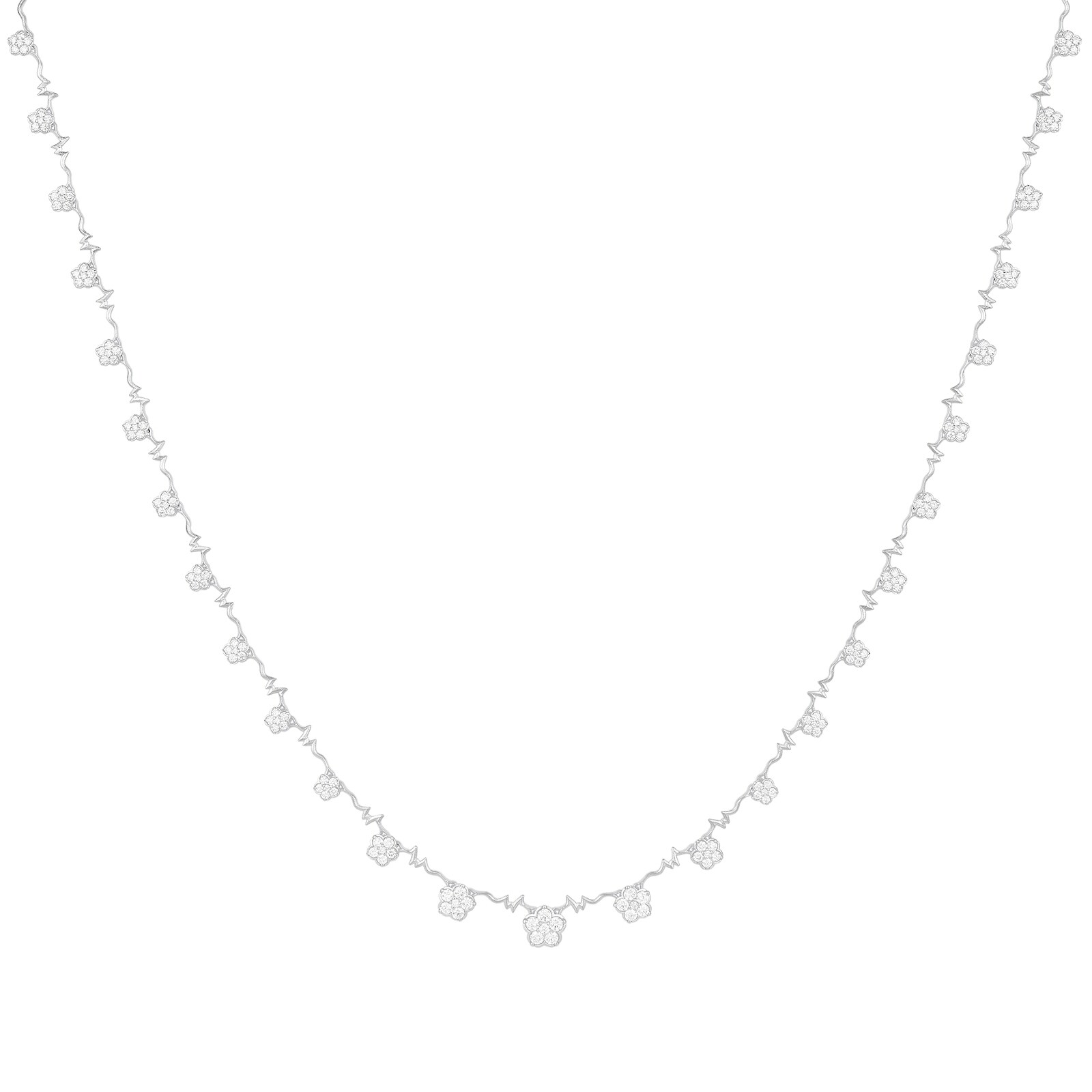 Paul Morelli 18k White Gold 3.05cttw Diamond Wild Child Necklace 17"